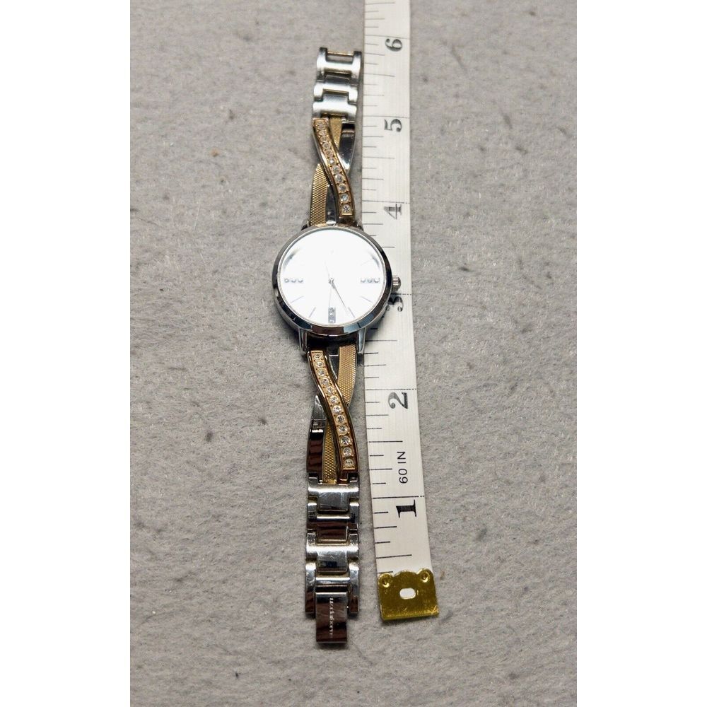 Liz Claiborne LC1220 Japan Movement Diamond Gold Silver Toned Ladies Wristwatch‎ - Picture 8 of 8